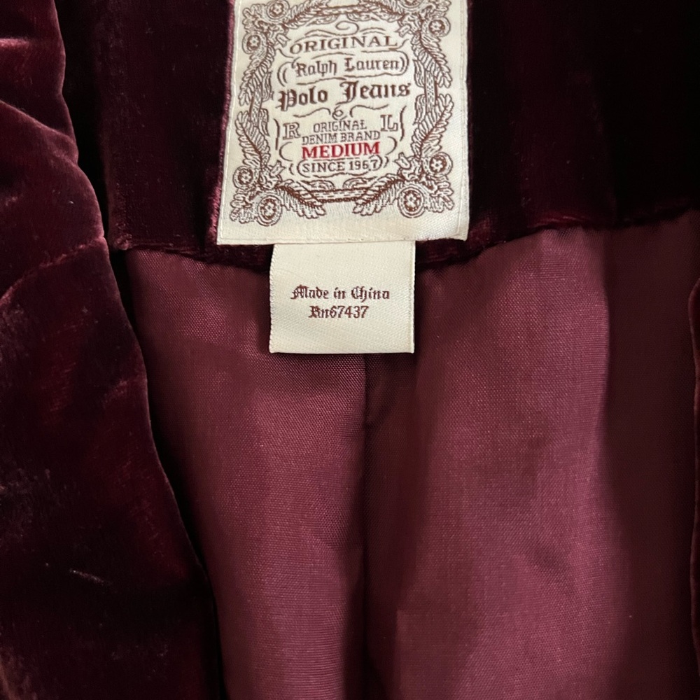 Ralph Lauren Deep Burgundy Velvet silky Blazer - Picture 3 of 10